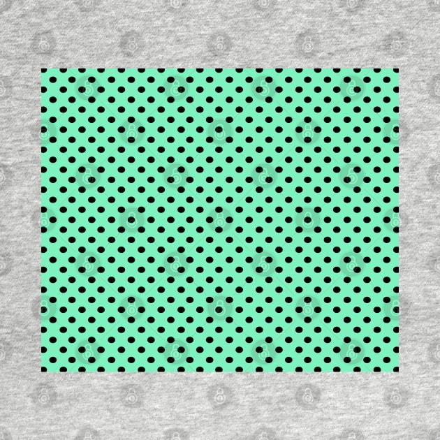 Mint Green and Black Polka Dot Pattern by CraftyCatz